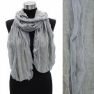 Winter Fashion Duo Tone Chiffon Edge Acrylic Scarf Wrape Shawl Gray