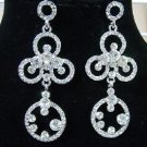 Luxury Rhinstone Fancy Flowerlike Platinum Plated Bridal Earrings