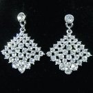 Rhinestone Pave Squarel Design Earrings Ring Necklace
