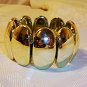 Vintage Design Oval Looking plastic Stretch Bangle Bracelet Golden Color