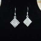 Diamond Design Rhinestone Earrings clear