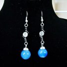 Silver Plated Crystal Pave Violet Opal Dangle Earrings