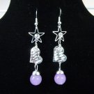 Silver Heart and Star with Crystal Earrings