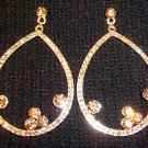 Crystal Pave With Roric Tear Drop Gold Plated Earrings