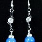 Silver Plated Crystal Pave Violet Opal Dangle Earrings