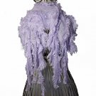 Vintage Look Ruffle Fringed Knit Soft Acrylic Scarf Shawl Wrap Laveder