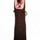 Winter Soft Acrylic Knit String withTassel Leg Warmer Brown  Socks