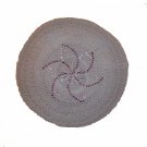 Rabbit Fur Blends Knit With Crystal Flower Looking Winter Hat Cap Cabbie Beanie Beret Gray