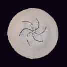 Rabbit Fur Blends Knit With Crystal Flower Looking Winter Hat Cap Cabbie Beanie Beret  White