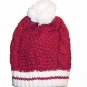 Hand Knit with Pompom on top Beret Beanie Hat Newsboy Cap Fuchsia