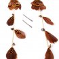 Feather Long Earrings can be separated into two pairs of earrings and Charm Hair Pins Borwn