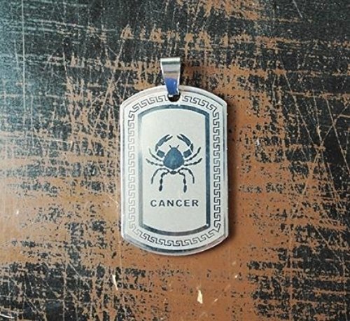 QP34 Cancer Zodiac Quantum Pendant Dog Tag Stainless Steel