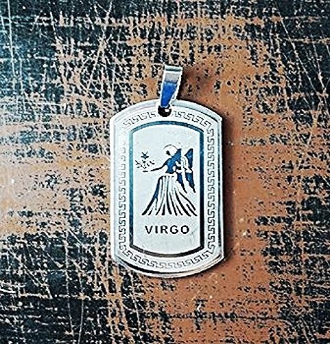 QP34 Virgo Zodiac Sign Quantum Pendant Dog Tag Stainless Steel