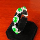 QB59 Water Drop Strength Loyalty Green Jade Quantum Bracelet