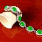 QB59 Water Drop Strength Loyalty Green Jade Quantum Bracelet