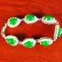 QB59 Water Drop Strength Loyalty Green Jade Quantum Bracelet