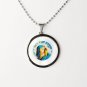 QR13 Our Lady of Fatima Virgin Mary Mother of Pearl Energy Pendant