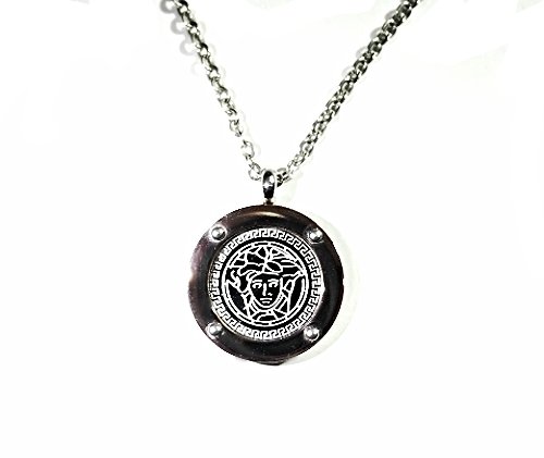 QP32G Stainless Steel Magnetic Medusa Greek Key Necklace