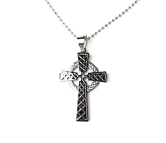 QC56 Celtic Irish Cross Energy Pendant Necklace