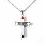 QC57S 5-Stone Cross Energy Pendant Necklace