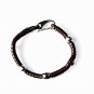 QBL26 Miyazaki Brown Woven Leather & Stainless Steel Beads Bracelet