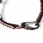 QBL26 Miyazaki Brown Woven Leather & Stainless Steel Beads Bracelet