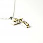 QC57G 5-Stone Cross Energy Pendant Necklace