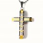 QC57G 5-Stone Cross Energy Pendant Necklace