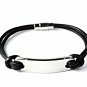 QBL25 Sendai Dual-Cord Leather & Stainless Steel Plate Energy Bracelet