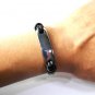 QBL25 Sendai Dual-Cord Leather & Stainless Steel Plate Energy Bracelet