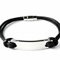 QBL25 Sendai Dual-Cord Leather & Stainless Steel Plate Energy Bracelet