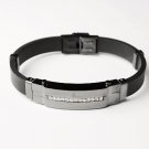 QB6 Itoman Black Silicone & Black SS Magnetic Quantum Energy Bracelet