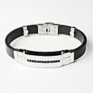 QB7 Itoman Black Silicone & SS Magnetic Quantum Energy Bracelet
