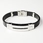 QB7 Itoman Black Silicone & SS Magnetic Quantum Energy Bracelet