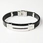 QB7 Itoman Black Silicone & SS Magnetic Quantum Energy Bracelet