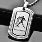 QP34 Aquarius Zodiac Quantum Pendant Dog Tag Stainless Steel