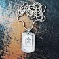 QP34 Aquarius Zodiac Quantum Pendant Dog Tag Stainless Steel