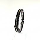 QB45 Tejo 50 Shades of Grey Inspired Handcuff Crystals Men Energy Bracelet Black