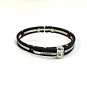 QB45 Tejo 50 Shades of Grey Inspired Handcuff Crystals Men Energy Bracelet Black