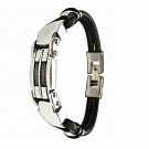 QB38 Dalimara Iwakura Multi-cord Rubber & Stainless Steel Quantum Bracelet