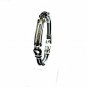QB48 Dalimara Kasugai Double-cord Rubber & Stainless Steel Crystal Gold Bracelet
