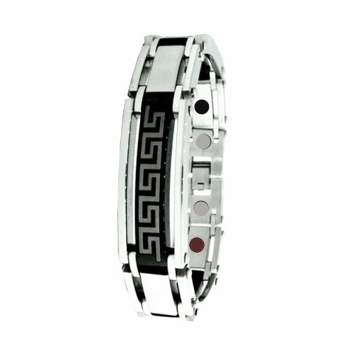 QB49 Dalimara Attica Quantum Stainless Steel Bracelet Greek Key 2-Tone