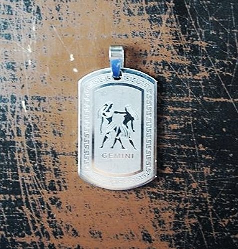 QP34 Gemini Zodiac Quantum Pendant Dog Tag Stainless Steel