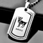 QP34 Aries Zodiac Quantum Pendant Dog Tag Stainless Steel