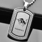 QP34 Taurus Zodiac Quantum Pendant Dog Tag Stainless Steel
