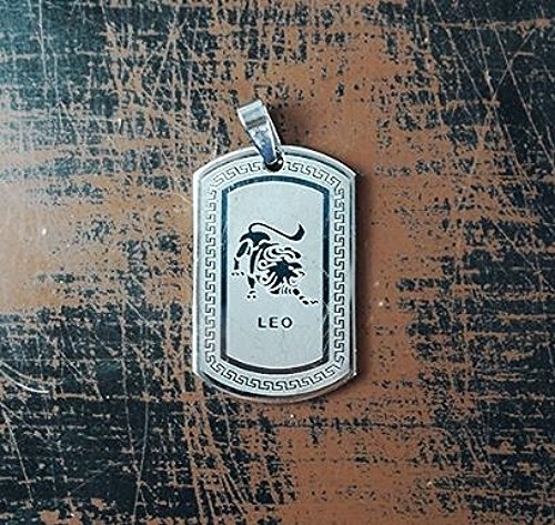 QP34 Leo Zodiac Quantum Pendant Dog Tag Stainless Steel