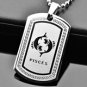 QP34 Pisces Zodiac Quantum Pendant Dog Tag Stainless Steel