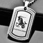 QP34 Magnetic Pendant Dog Tag Stainless Steel Capricorn Zodiac Sign