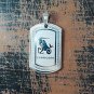 QP34 Magnetic Pendant Dog Tag Stainless Steel Capricorn Zodiac Sign