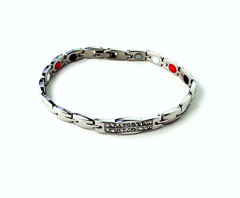 WQB8 Dalimara Minami Women's Quantum Stainless Steel Bracelet with Crystals